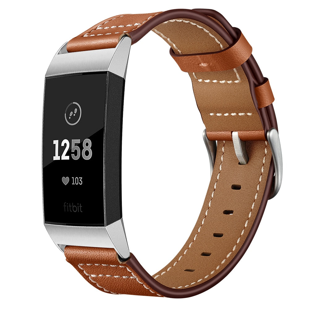 Leather strap For Fitbit Charge 4 - Wristwatchstraps.co