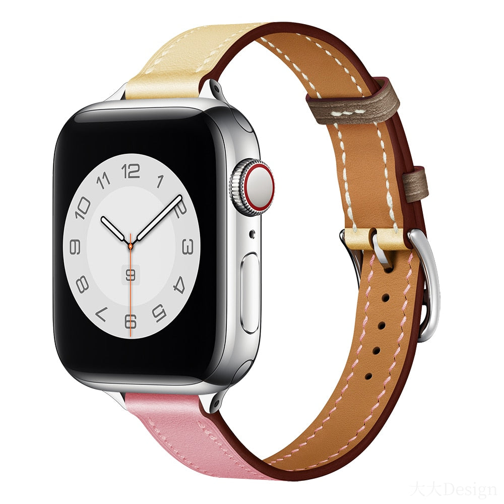 Single Tour Slim Genuine Leather strap For Apple Watch - Wristwatchstraps.co