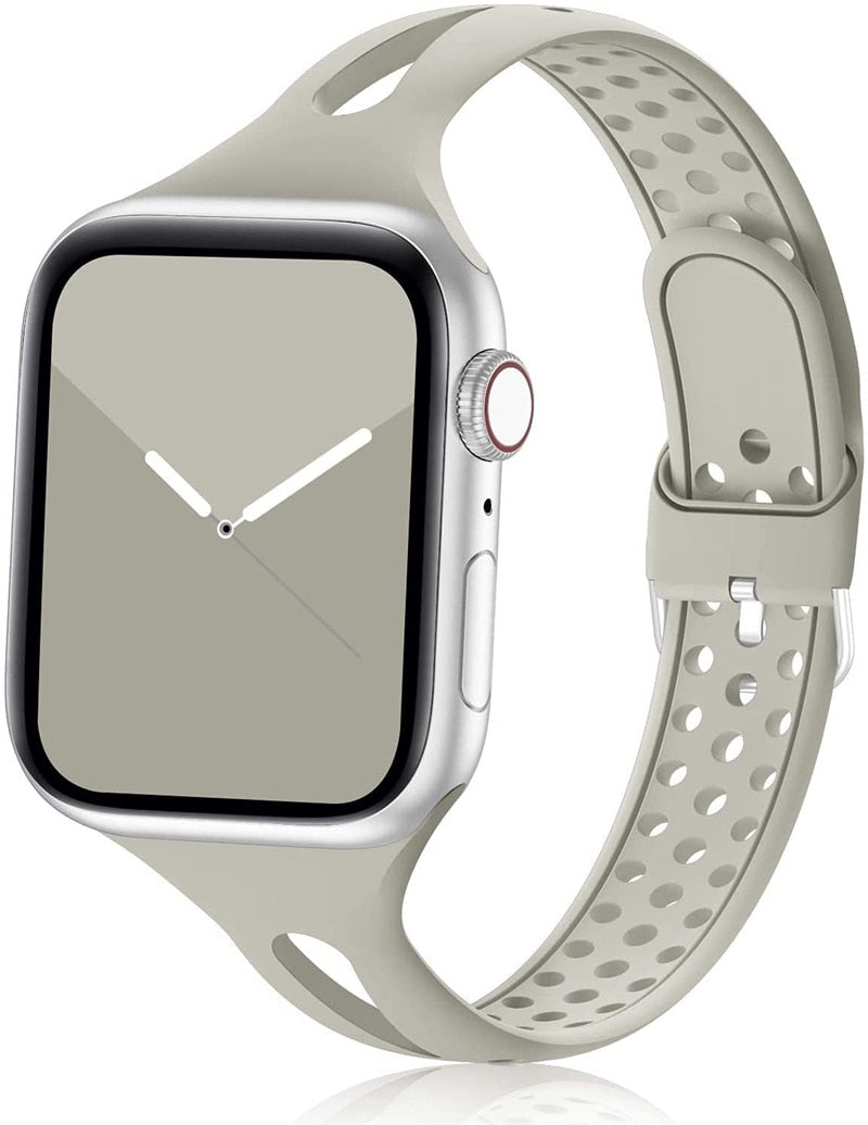 Slim Sport Silicone Strap with Buckle for Apple watch - Wristwatchstraps.co