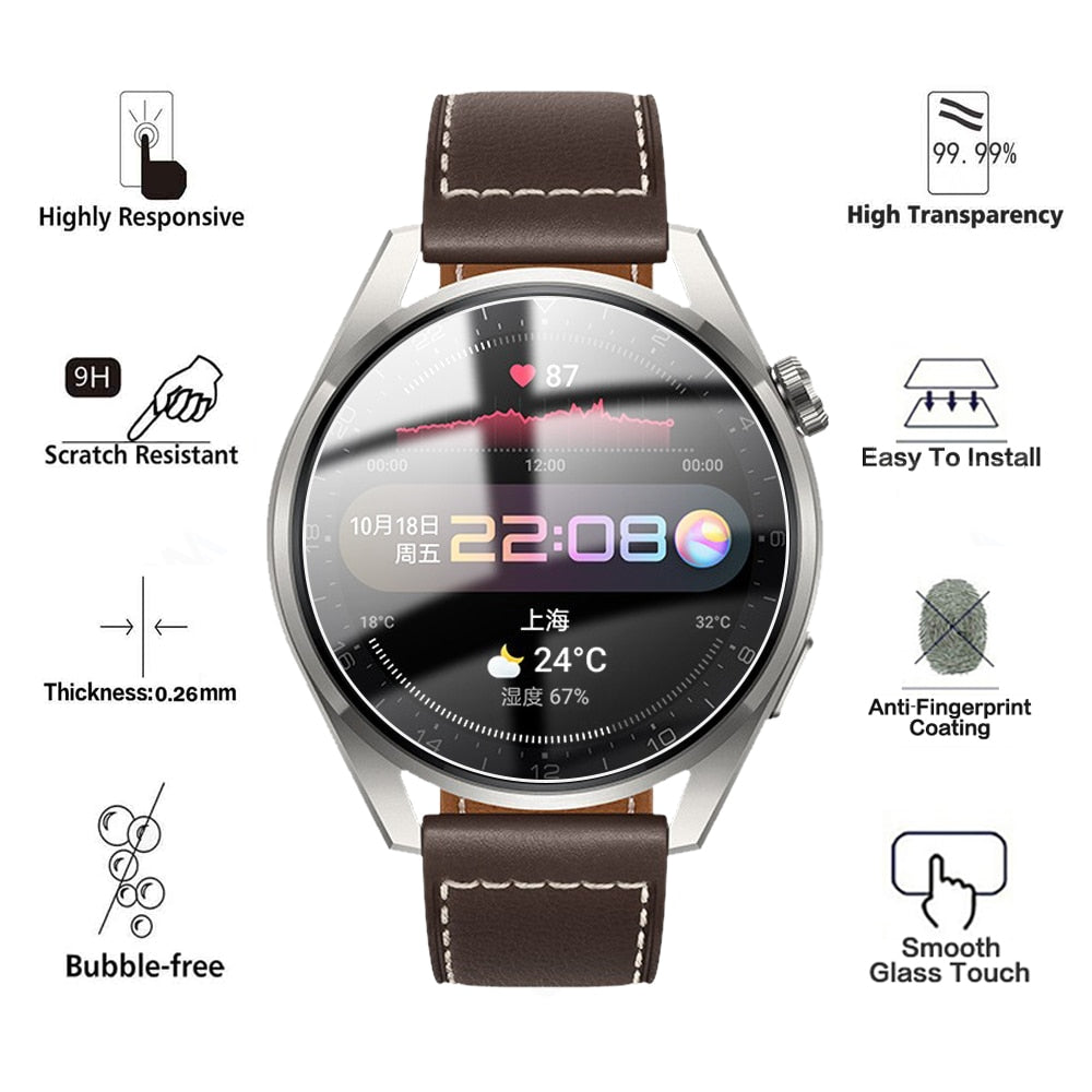 Tempered protective Glass For Huawei Watch 3 Pro 48|46mm - Wristwatchstraps.co