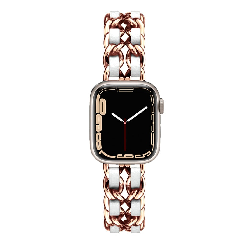 Leather jewelry strap for Apple watch women - Wristwatchstraps.co