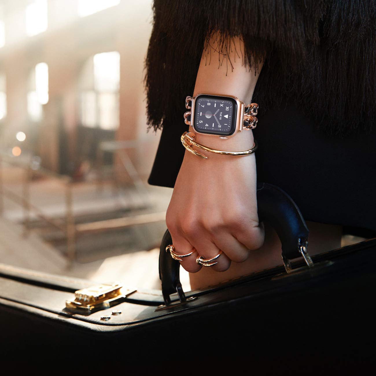 Leather jewelry strap for Apple watch women - Wristwatchstraps.co