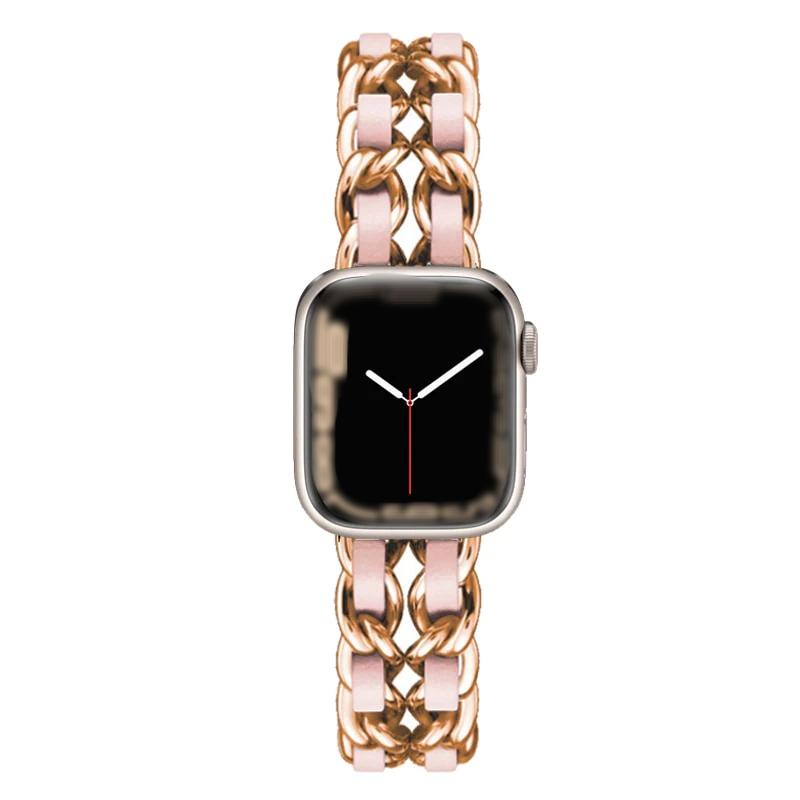 Leather jewelry strap for Apple watch women - Wristwatchstraps.co