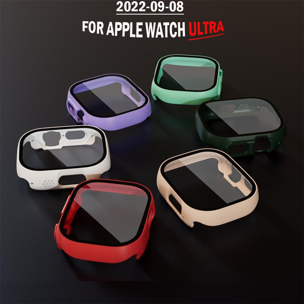 Tempered Glass Case Cover For Apple Watch Ultra 49mm - Wristwatchstraps.co