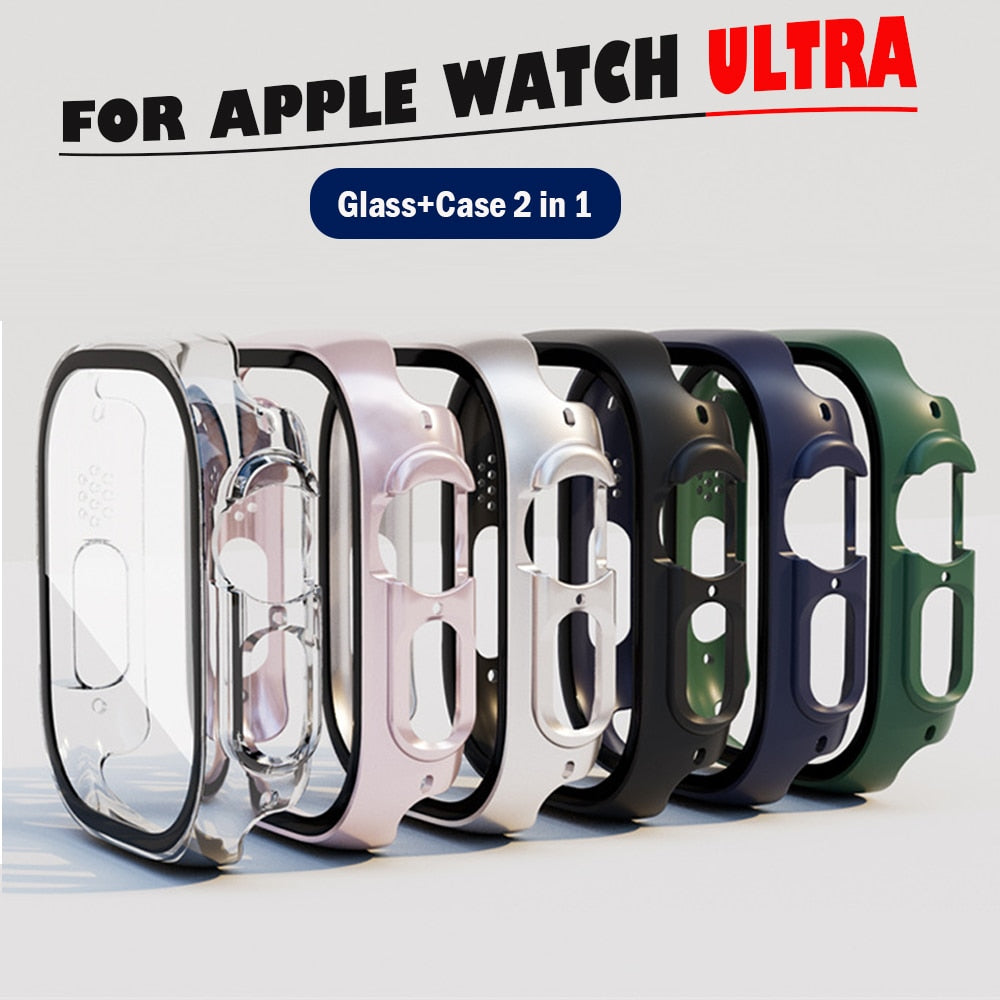 Tempered Glass Case Cover For Apple Watch Ultra 49mm - Wristwatchstraps.co