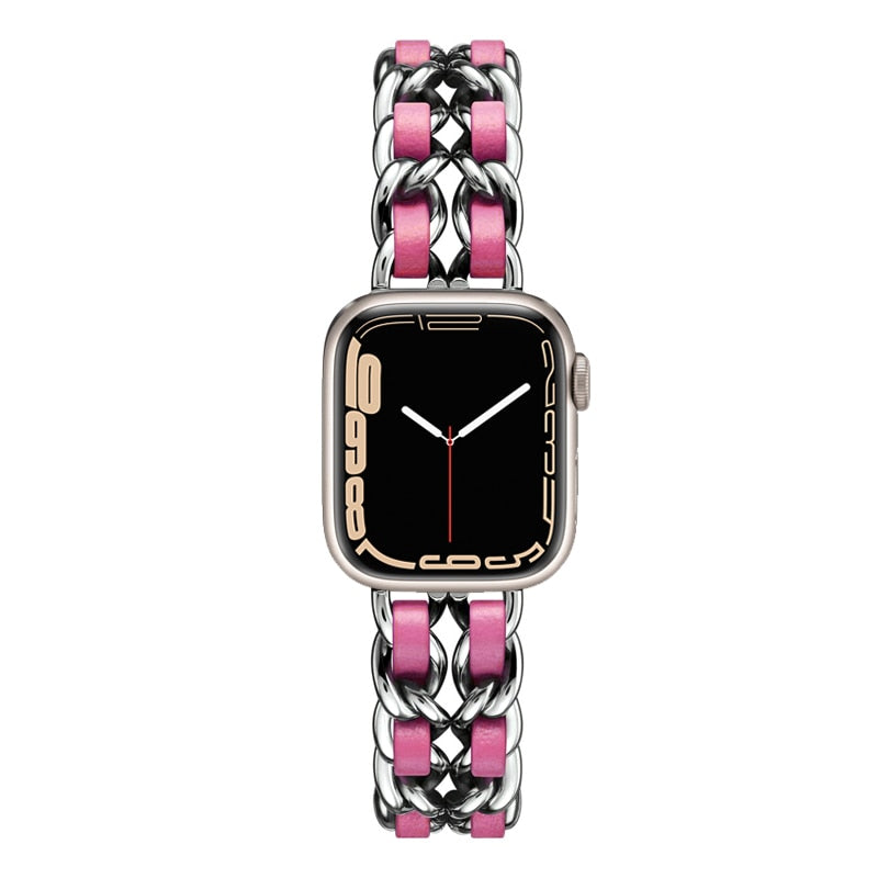 Leather jewelry strap for Apple watch women - Wristwatchstraps.co