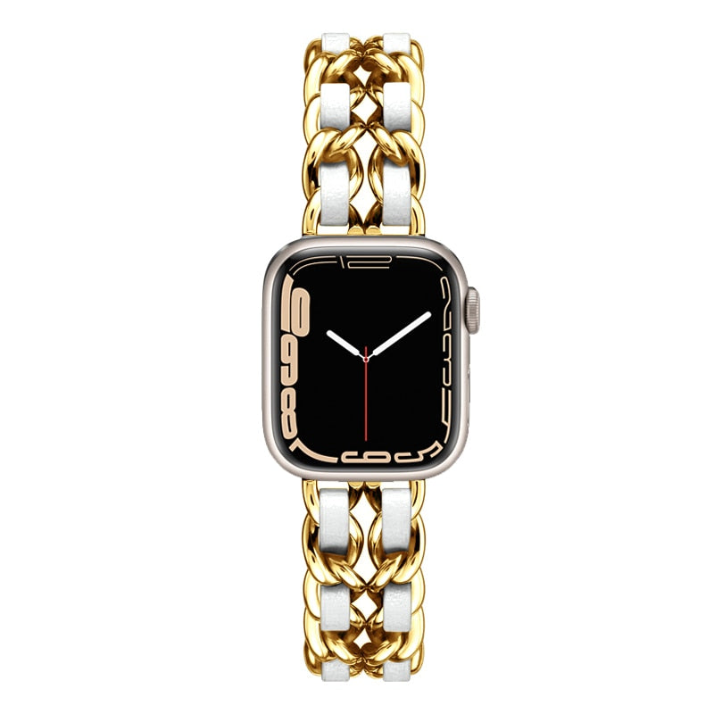 Leather jewelry strap for Apple watch women - Wristwatchstraps.co
