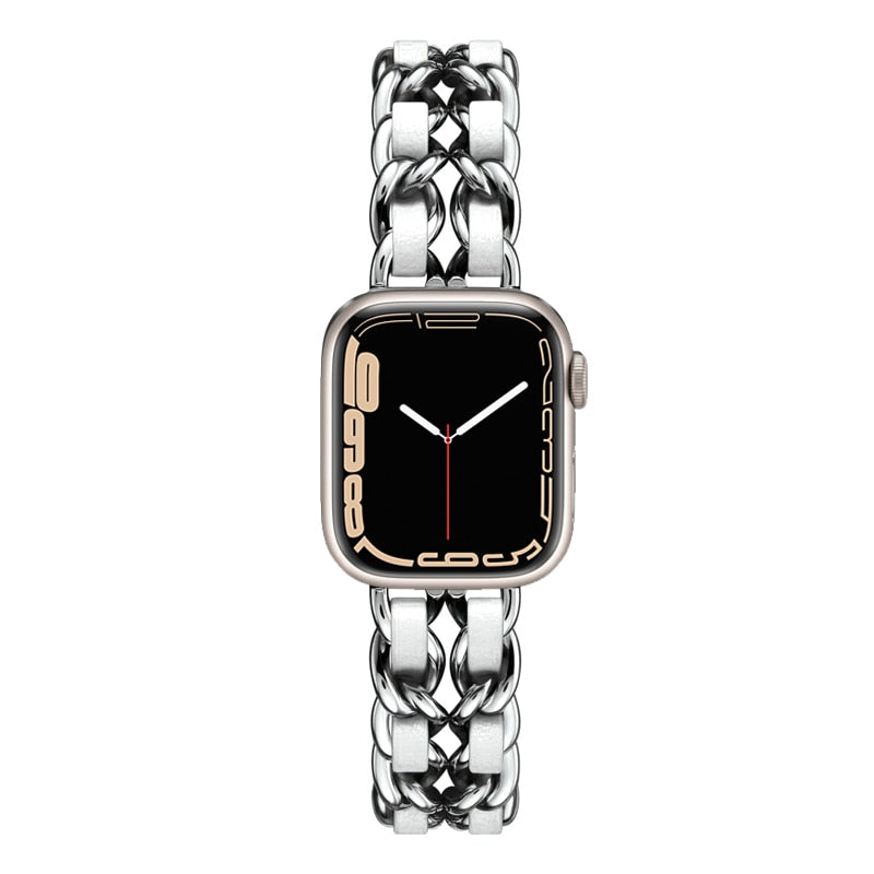 Leather jewelry strap for Apple watch women - Wristwatchstraps.co