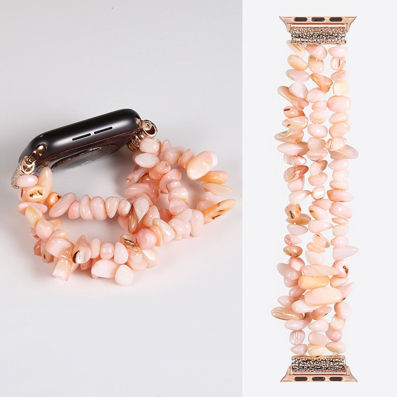 Luxury Resin Beaded Bohemian Jewelry Bracelet for Apple Watch - Wristwatchstraps.co