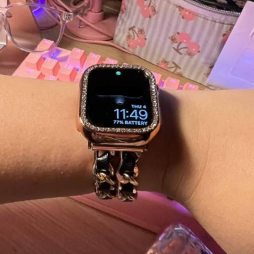 Steel Chain with Leather Jewelry strap for Apple watch women - Wristwatchstraps.co