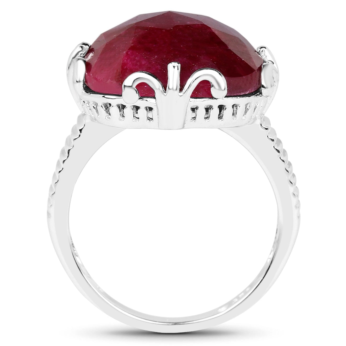 13.65 Carat Dyed Ruby .925 Sterling Silver Ring Bids.com