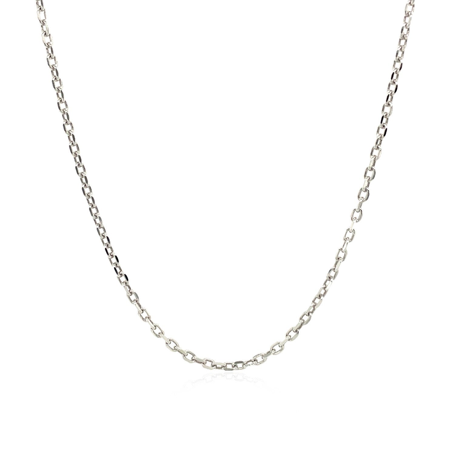 Sterling Silver Rhodium Plated Cable Chain 1.5mm Bids.com