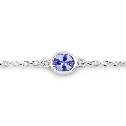 1.65 Carat Genuine Tanzanite .925 Sterling Silver Bracelet Bids.com