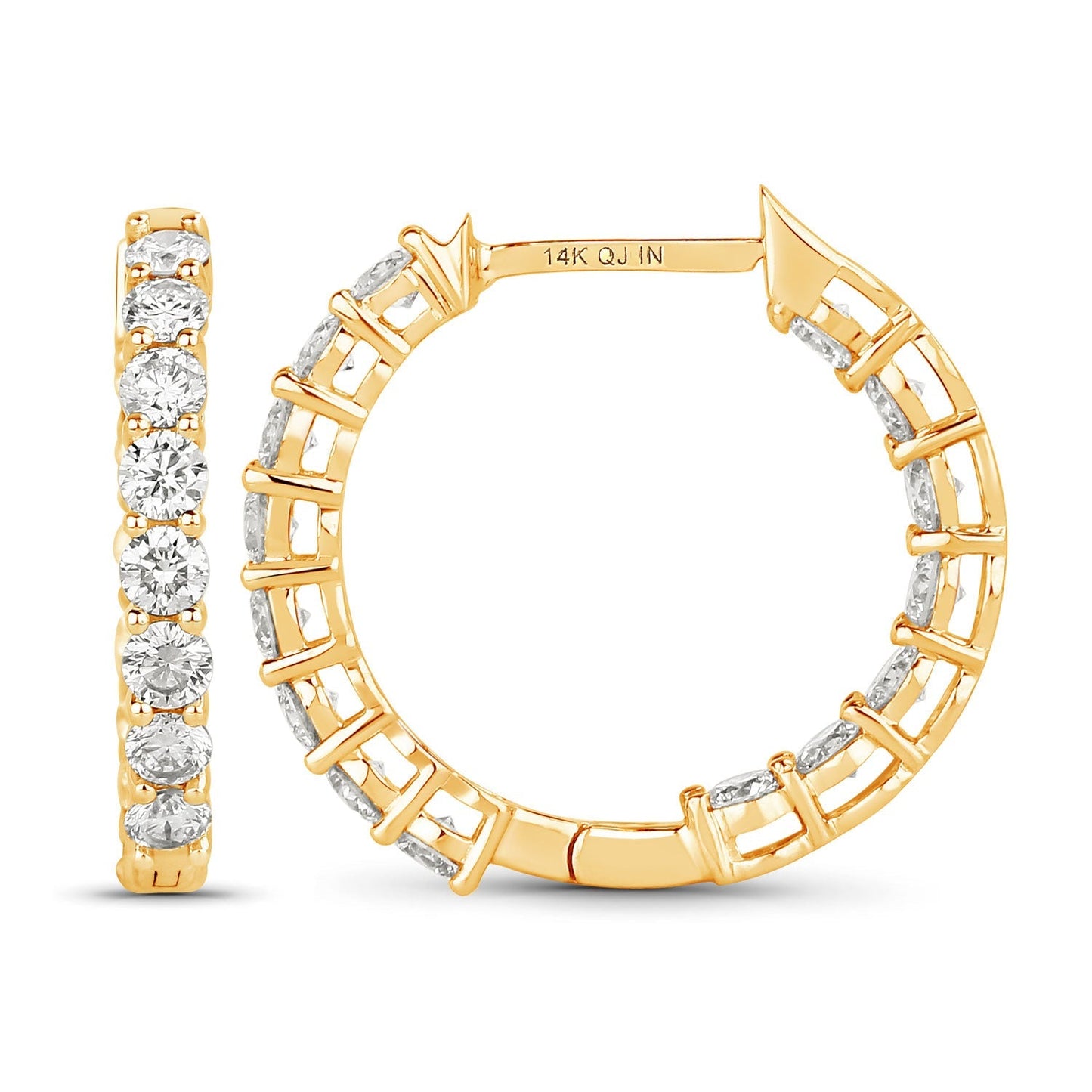 2.04 Carat Genuine Lab Grown Diamond 14K Yellow Gold Earrings Bids.com