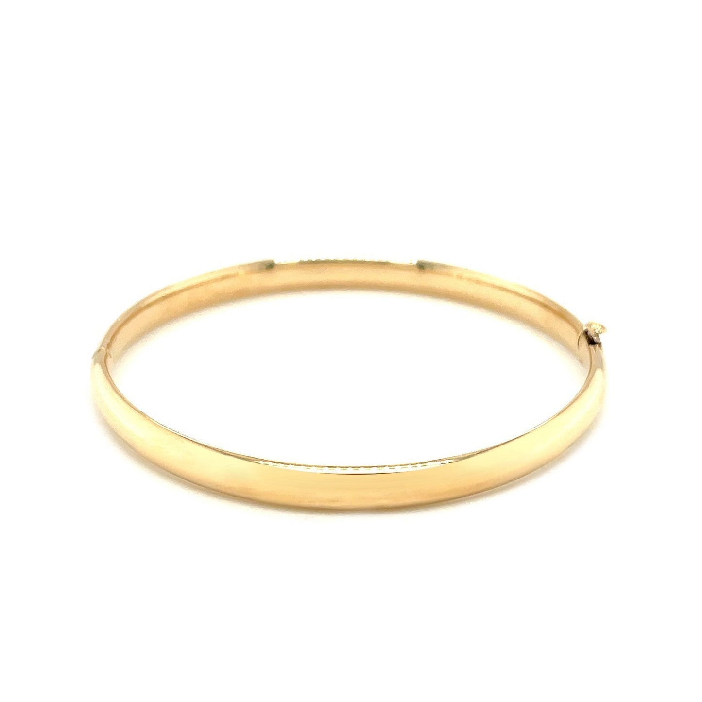 14k Yellow Gold Dome Design Polished Children's Bangle Bids.com