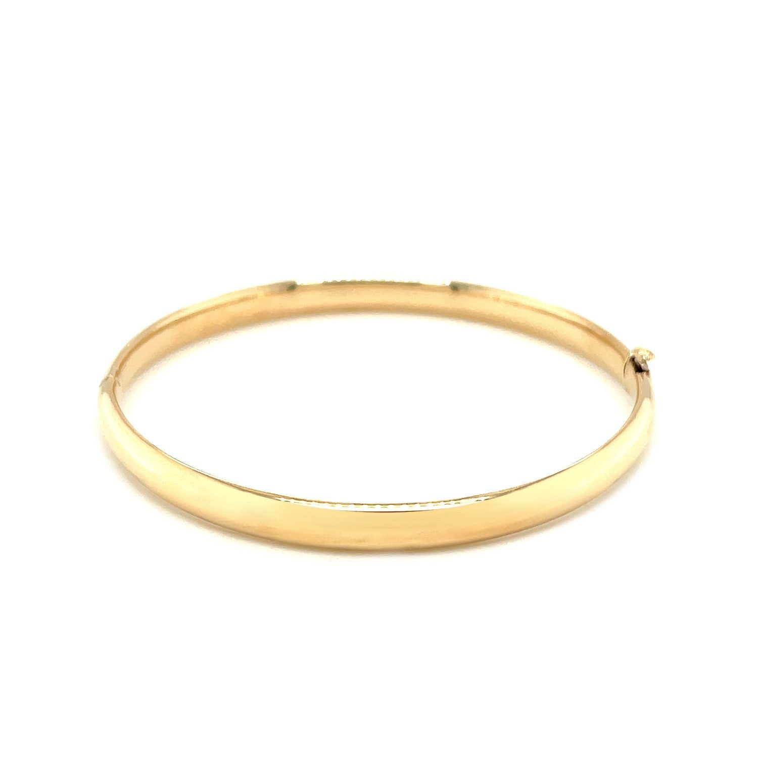 14k Yellow Gold Dome Design Polished Children's Bangle Bids.com