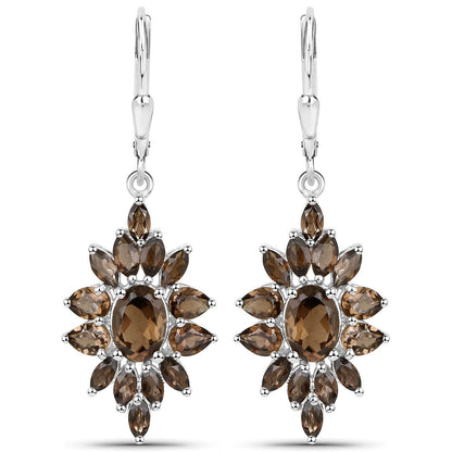 16.36 Carat Genuine Smoky Quartz .925 Sterling Silver 3 Piece Jewelry Set (Ring, Earrings, and Pendant w/ Chain) Bids.com