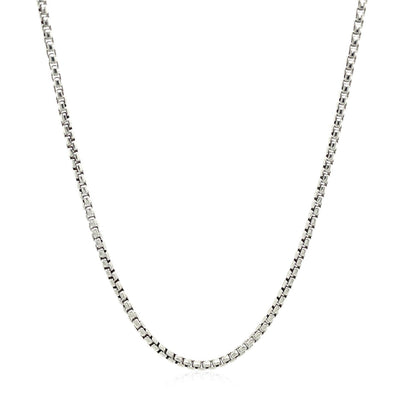 Sterling Silver Rhodium Plated Round Box Chain 1.8mm Bids.com