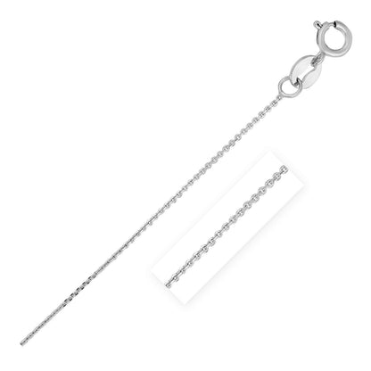 14k White Gold Diamond Cut Cable Link Chain 0.7mm Bids.com