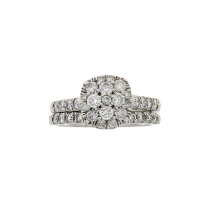 1.30ct Diamond Engagement Ring Set 10KT White Gold Bids.com