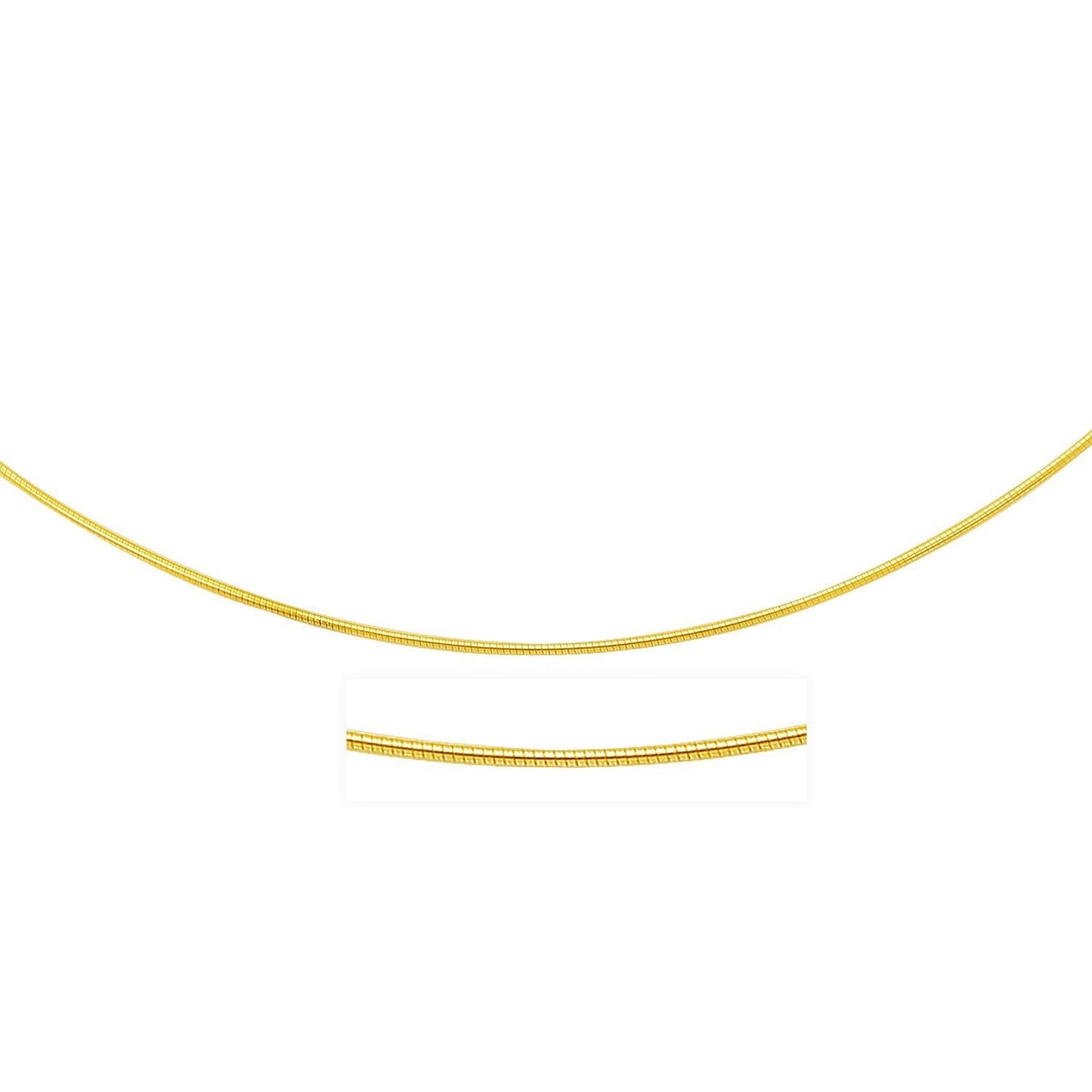 14k Yellow Gold Thin Motif Round Omega Necklace Bids.com