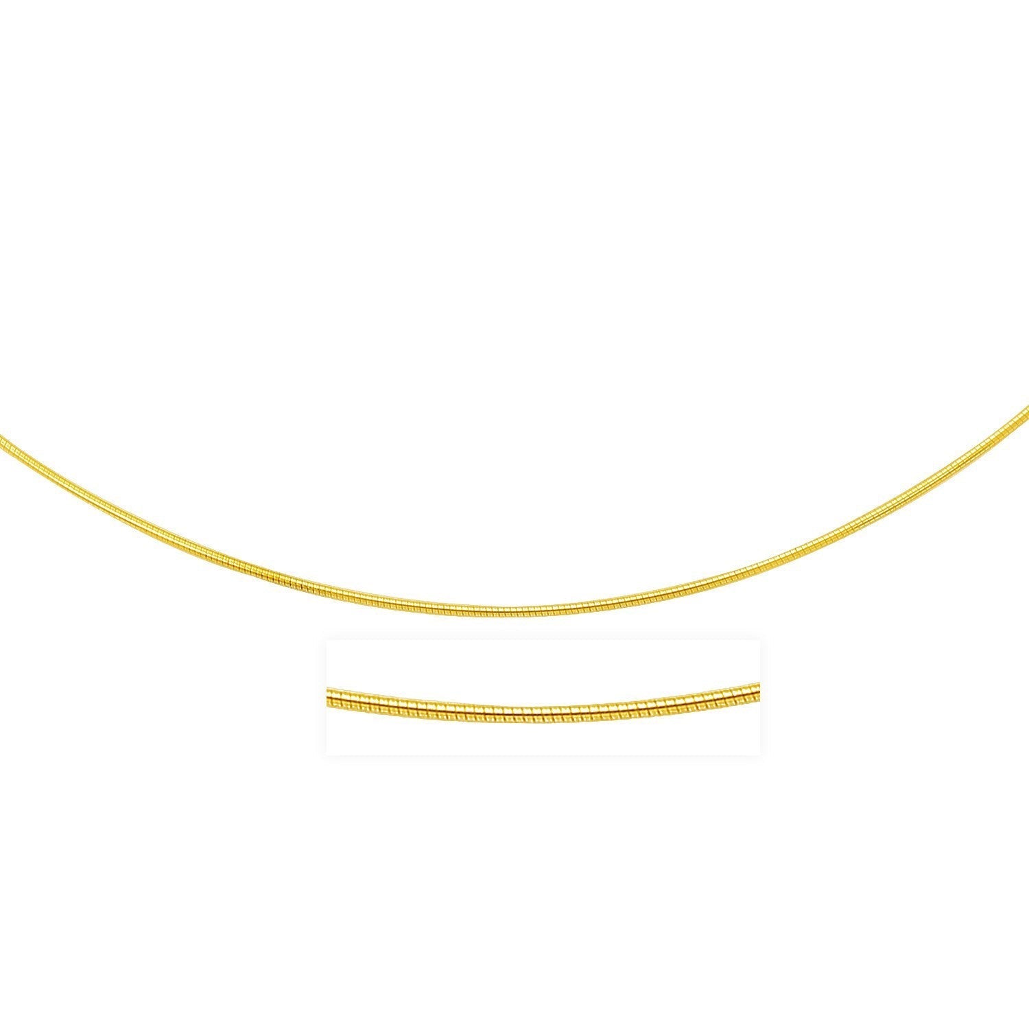 14k Yellow Gold Thin Motif Round Omega Necklace Bids.com