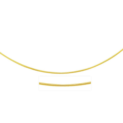 14k Yellow Gold Thin Motif Round Omega Necklace Bids.com