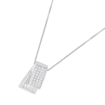 14KT White Gold Diamond Box Pendant Necklace (1 cttw, H-I Color, SI2-I1 Clarity) Bids.com