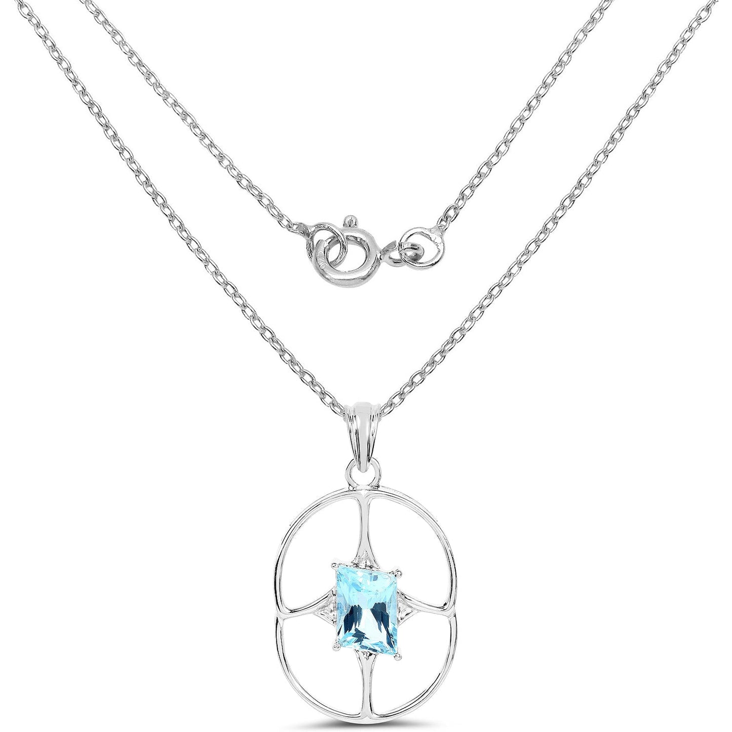 5.26 Carat Genuine Swiss Blue Topaz .925 Sterling Silver Pendant Bids.com
