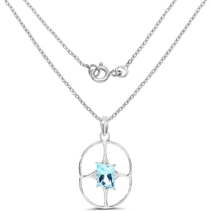 5.26 Carat Genuine Swiss Blue Topaz .925 Sterling Silver Pendant Bids.com