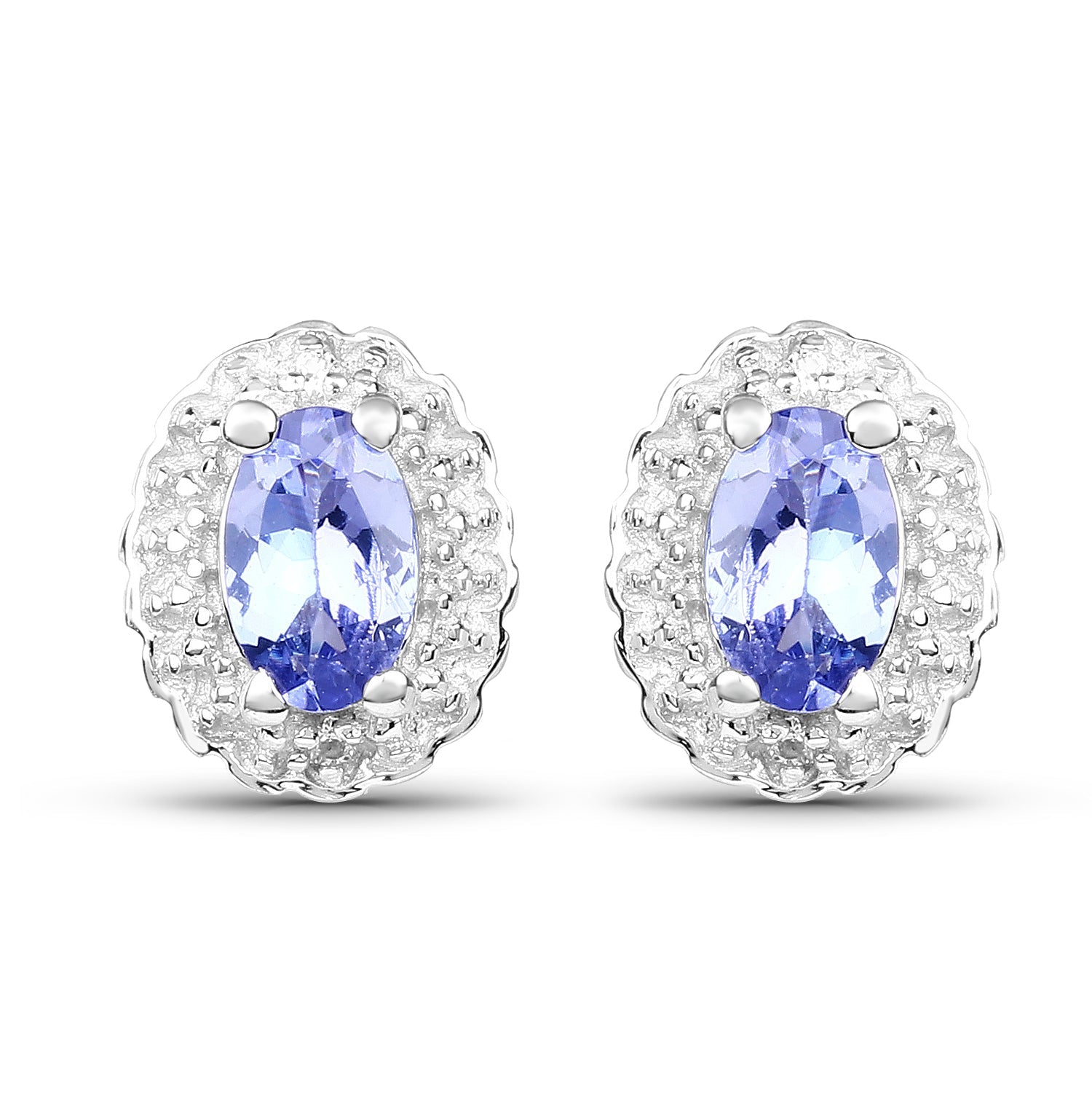 2.46 Carat Genuine Tanzanite and White Topaz .925 Sterling Silver 3 Piece Jewelry Set (Ring, Earrings, and Pendant w/ Chain) Bids.com