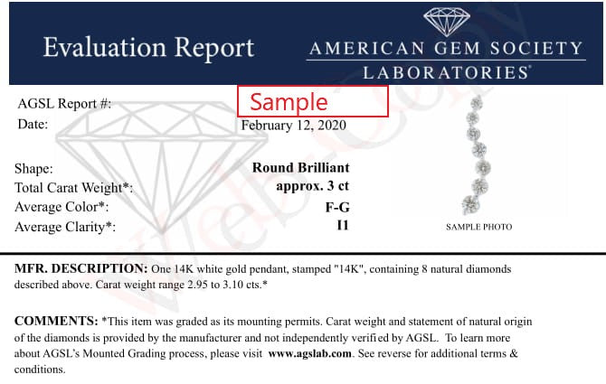 AGS Certified 14k White Gold 3.0 Cttw Baguette and Brilliant Round-Cut Diamond Journey 18" Pendant Necklace (F-G Color, I1-I2 Clarity) Bids.com