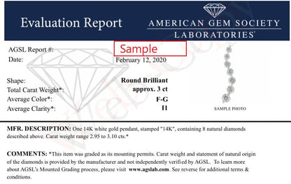 AGS Certified 14k White Gold 3.0 Cttw Baguette and Brilliant Round-Cut Diamond Journey 18" Pendant Necklace (F-G Color, I1-I2 Clarity) Bids.com