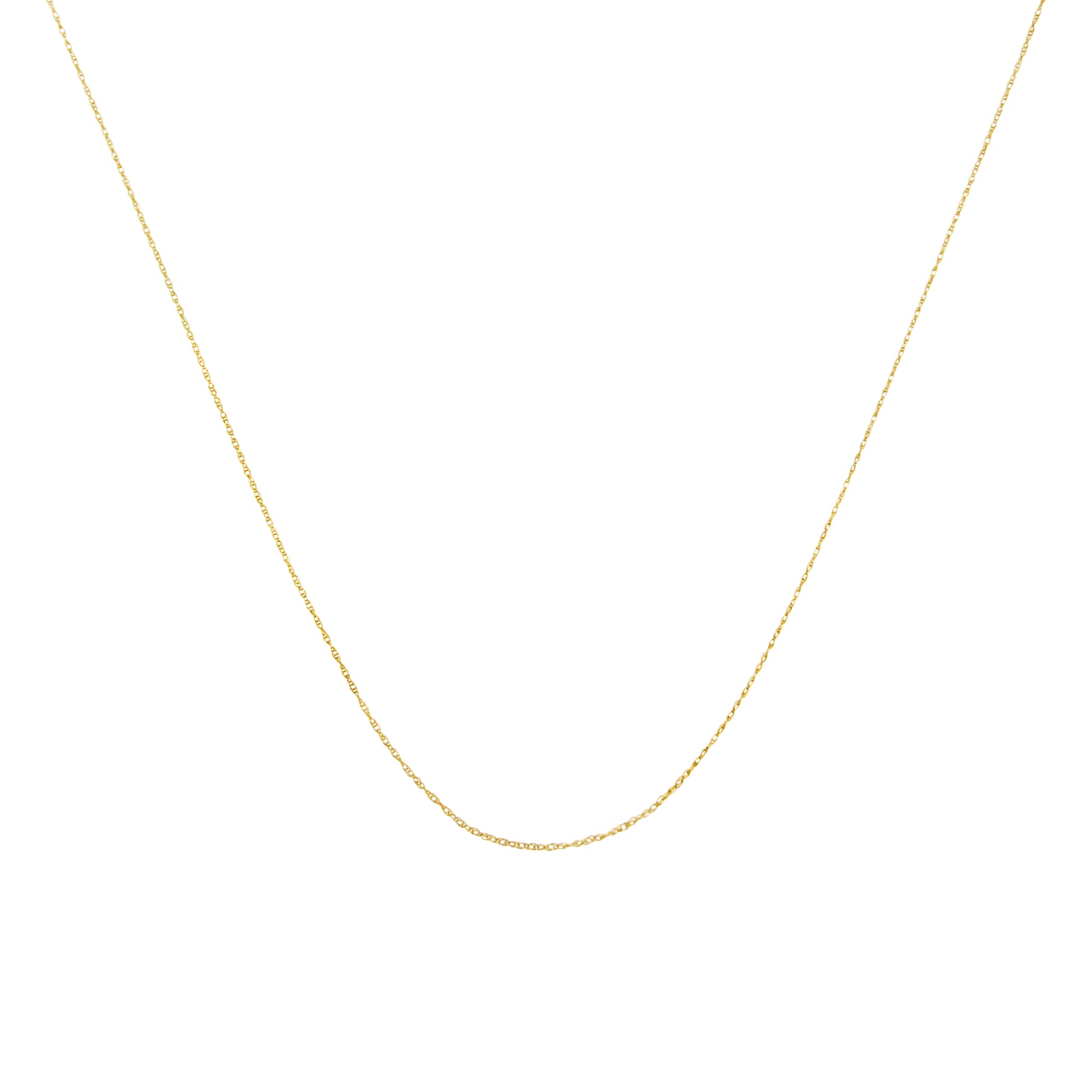 Solid 10K Yellow Gold 0.5mm Slim and Dainty Unisex 18" Rope Chain Necklace Bids.com