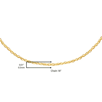 Solid 10K Yellow Gold 0.5mm Slim and Dainty Unisex 18" Rope Chain Necklace Bids.com