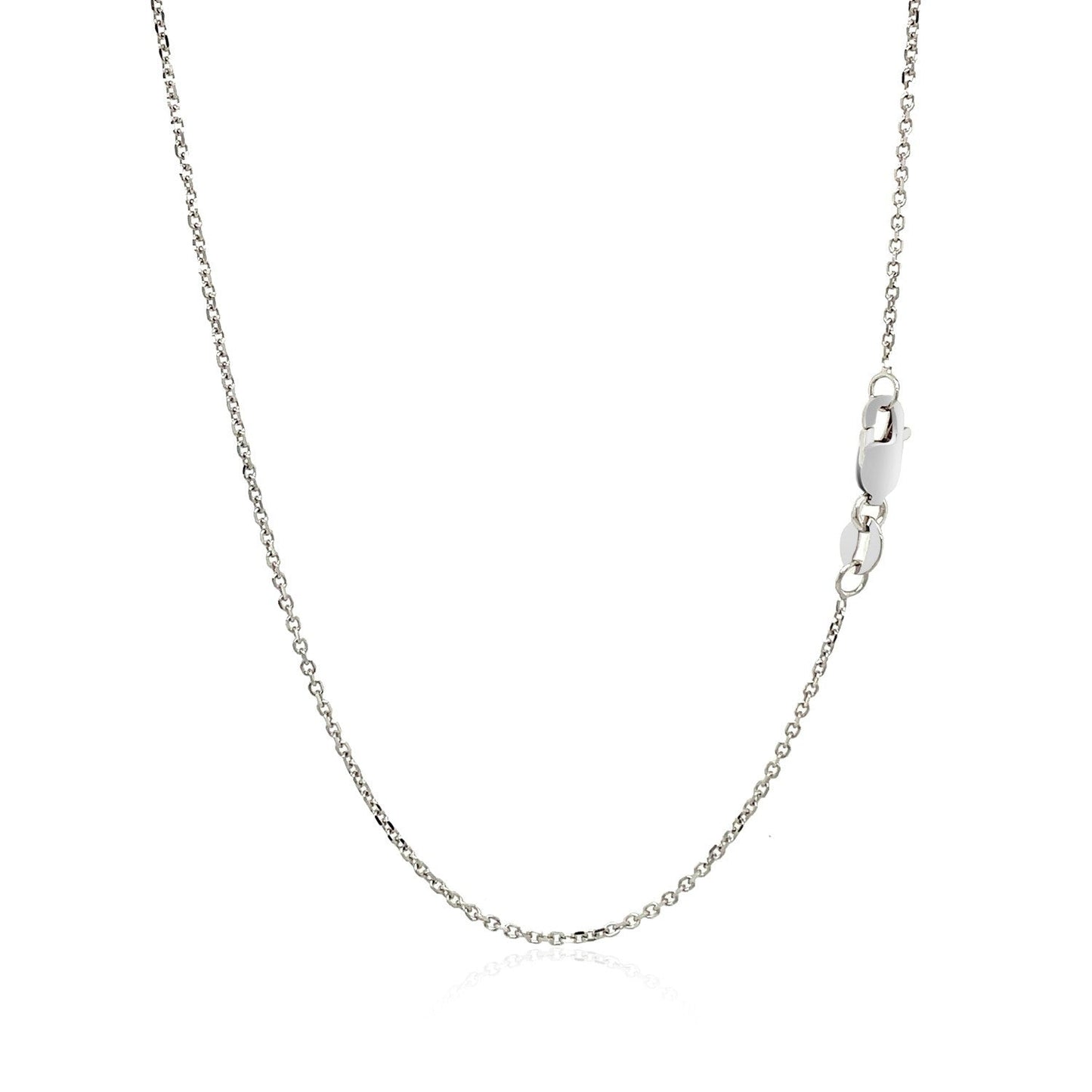 10k White Gold Cable Chain 1.1mm Bids.com