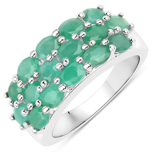 2.24 Carat Genuine Emerald .925 Sterling Silver Ring Bids.com