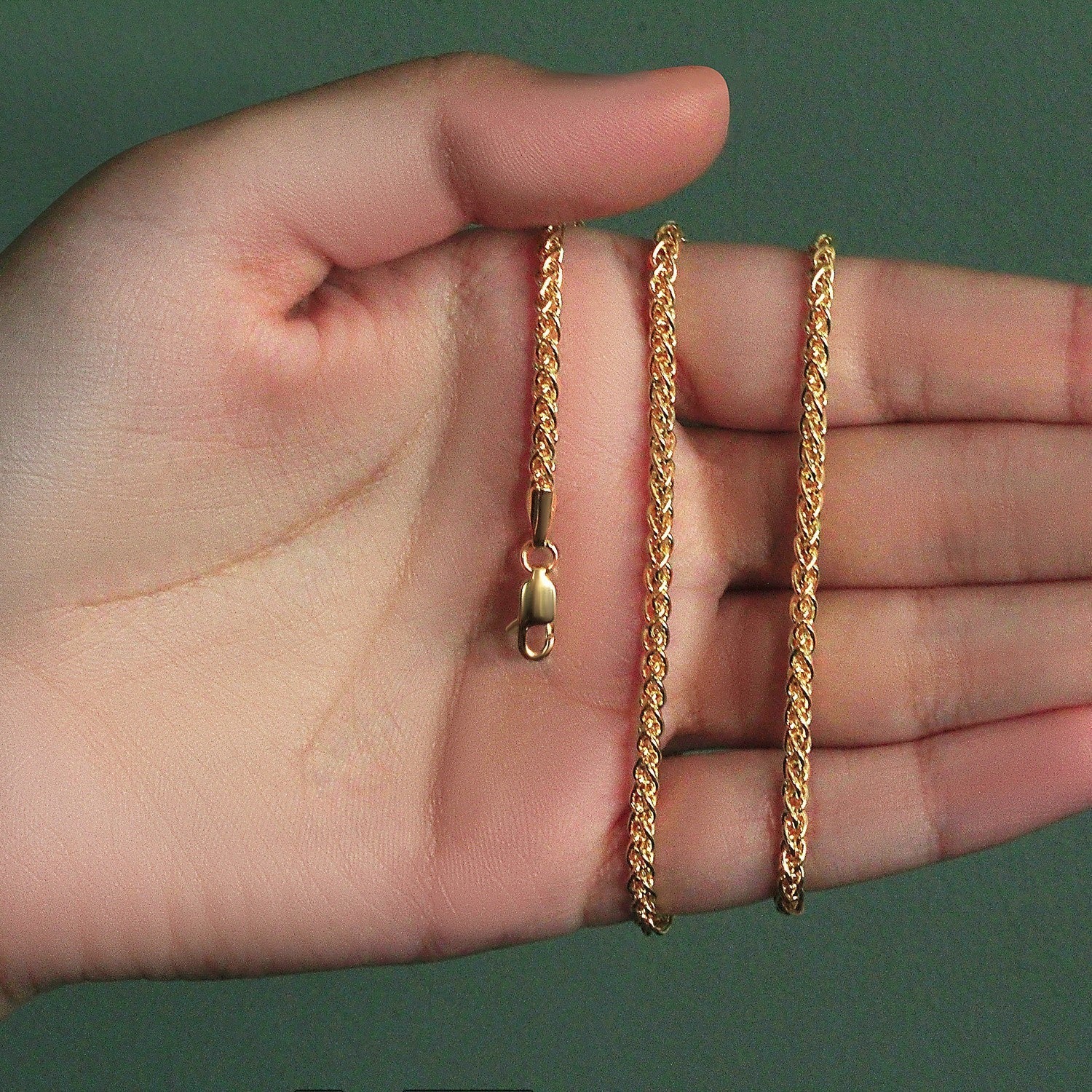 14k Yellow Gold 2.8mm Light Weight Wheat Chain Bids.com