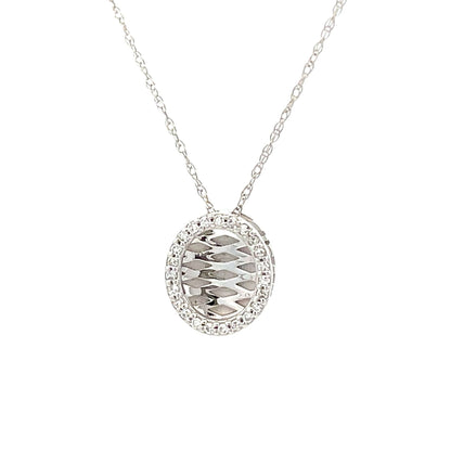 Natural .08ct Diamond Fashion Pendants 14KT White Gold Bids.com