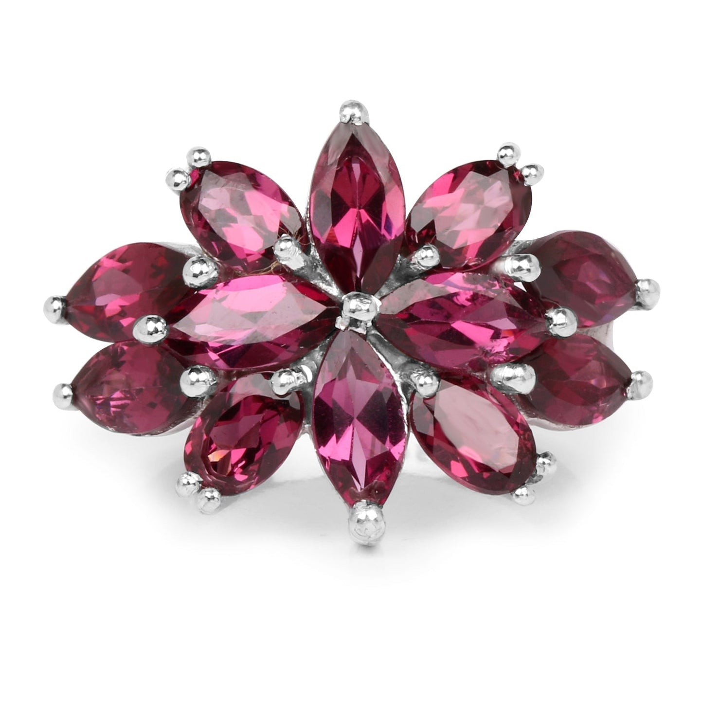 7.80 Carat Genuine Rhodolite .925 Sterling Silver Ring Bids.com
