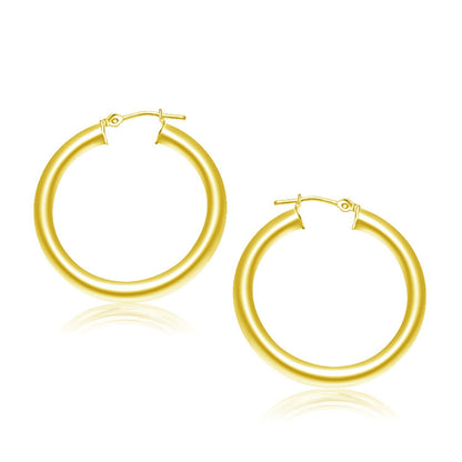 14k Yellow Gold Polished Hoop Earrings (30 mm) Bids.com