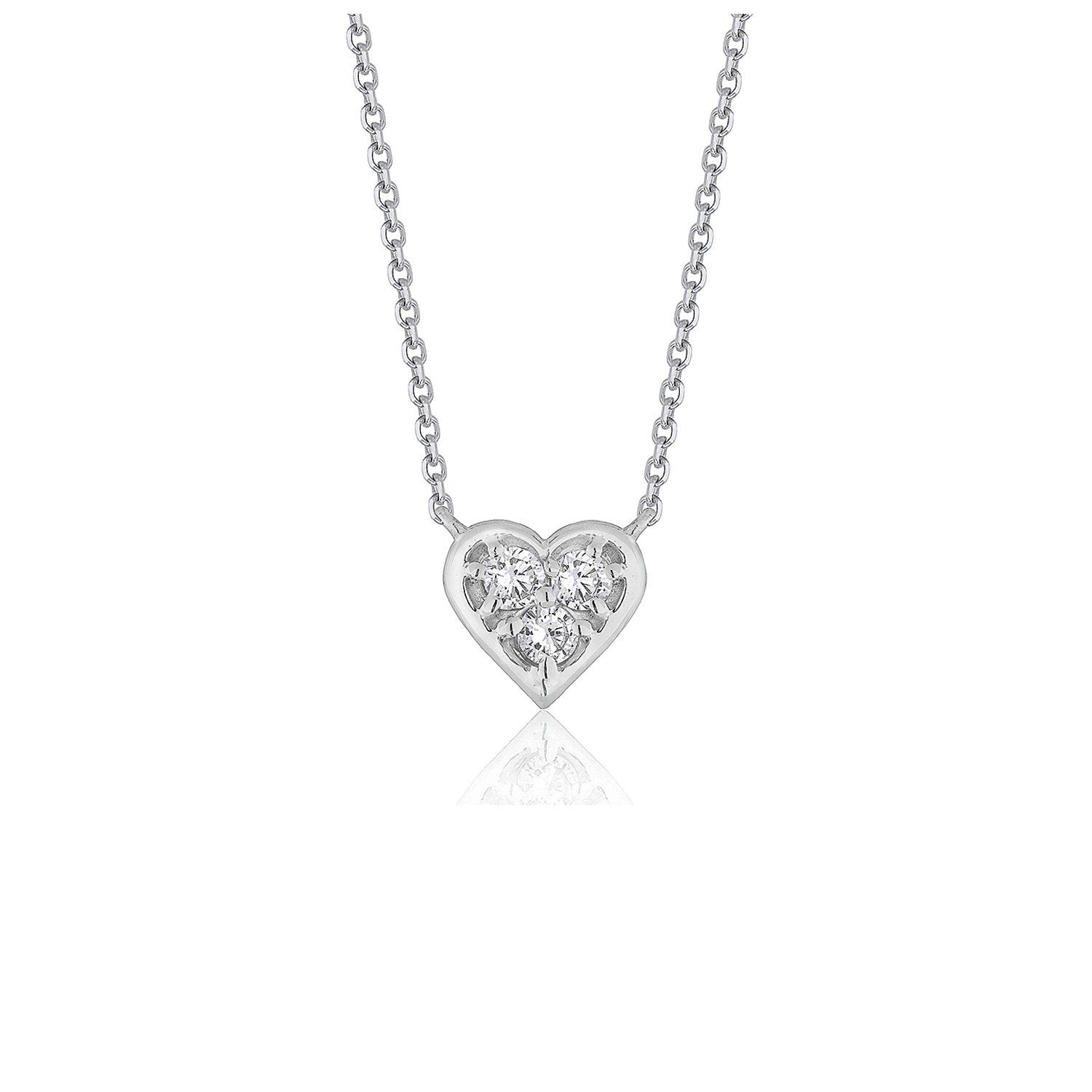 Diamond Heart Design Pendant in 14k White Gold Bids.com