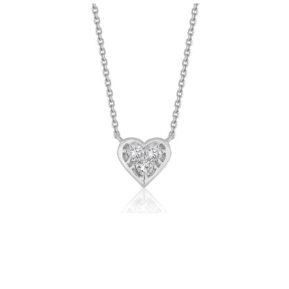 Diamond Heart Design Pendant in 14k White Gold Bids.com