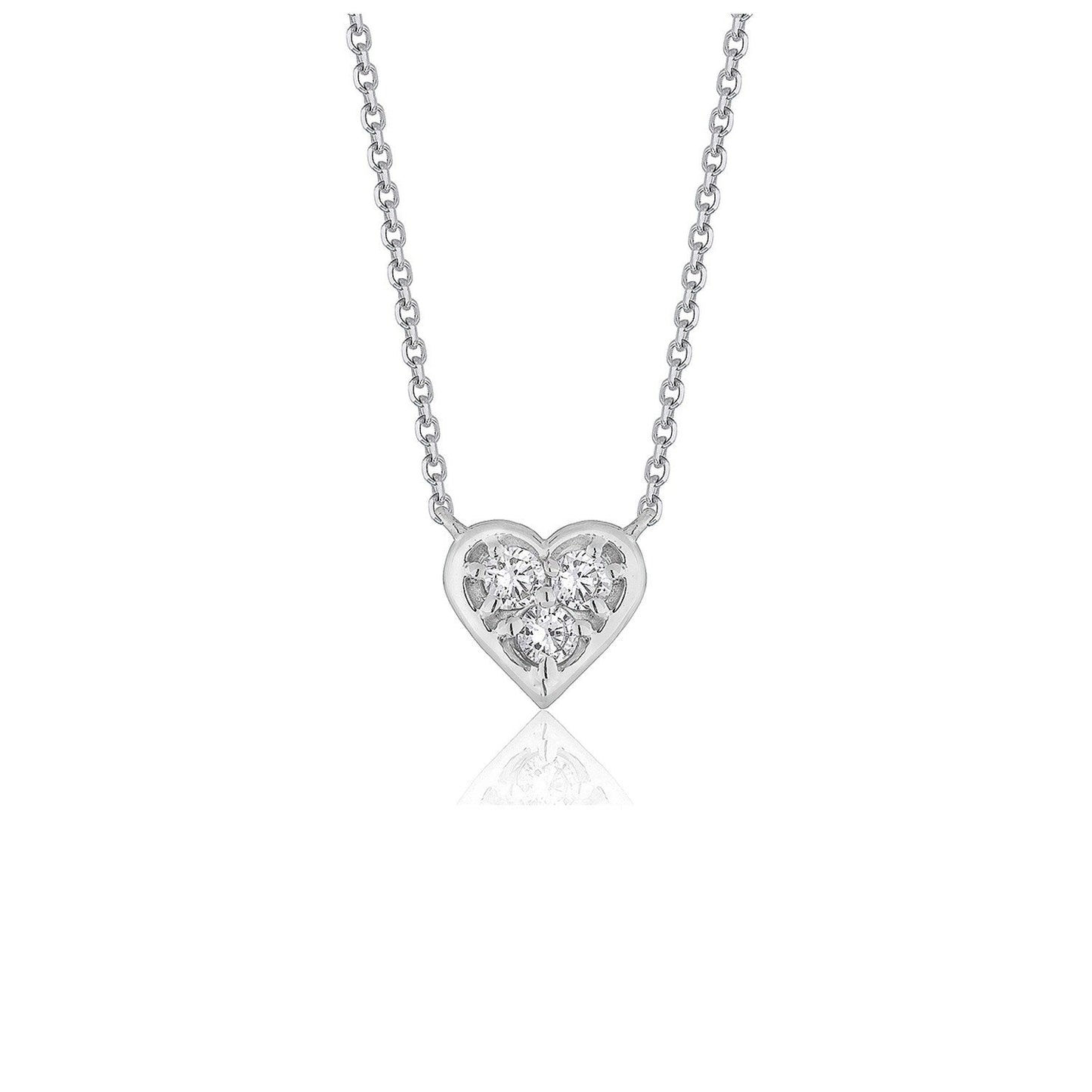Diamond Heart Design Pendant in 14k White Gold Bids.com