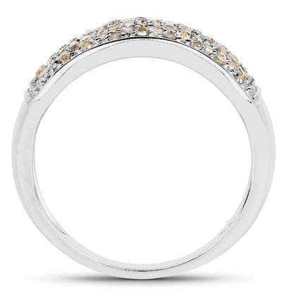 0.42 Carat Genuine White Diamond .925 Sterling Silver Ring Bids.com