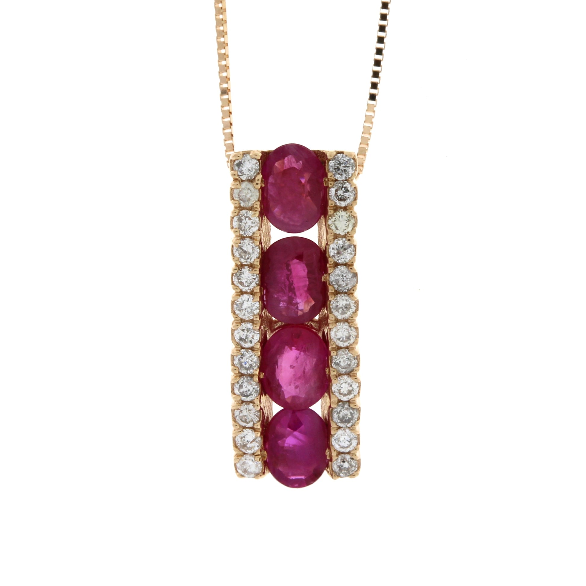 1.39ct Ruby Diamond Fashion Pendants 14KT Rose Gold Bids.com