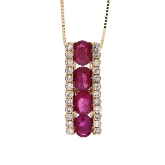1.39ct Ruby Diamond Fashion Pendants 14KT Rose Gold Bids.com