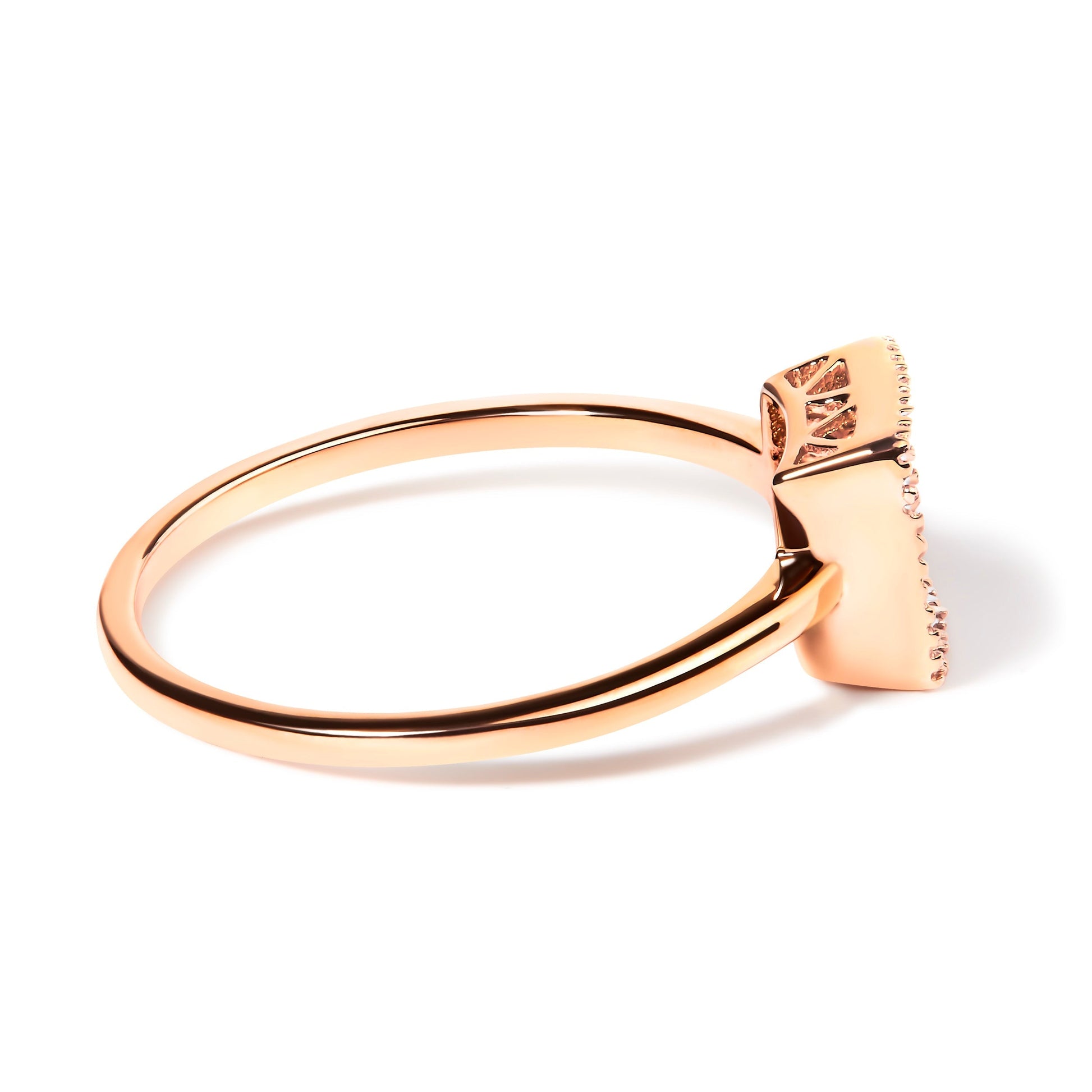 10K Rose Gold 1/3 Cttw Invisible Set Princess Cut Diamond Composite Square Shape Ring (H-I color, I1-I2 clarity) - Size 5 Bids.com