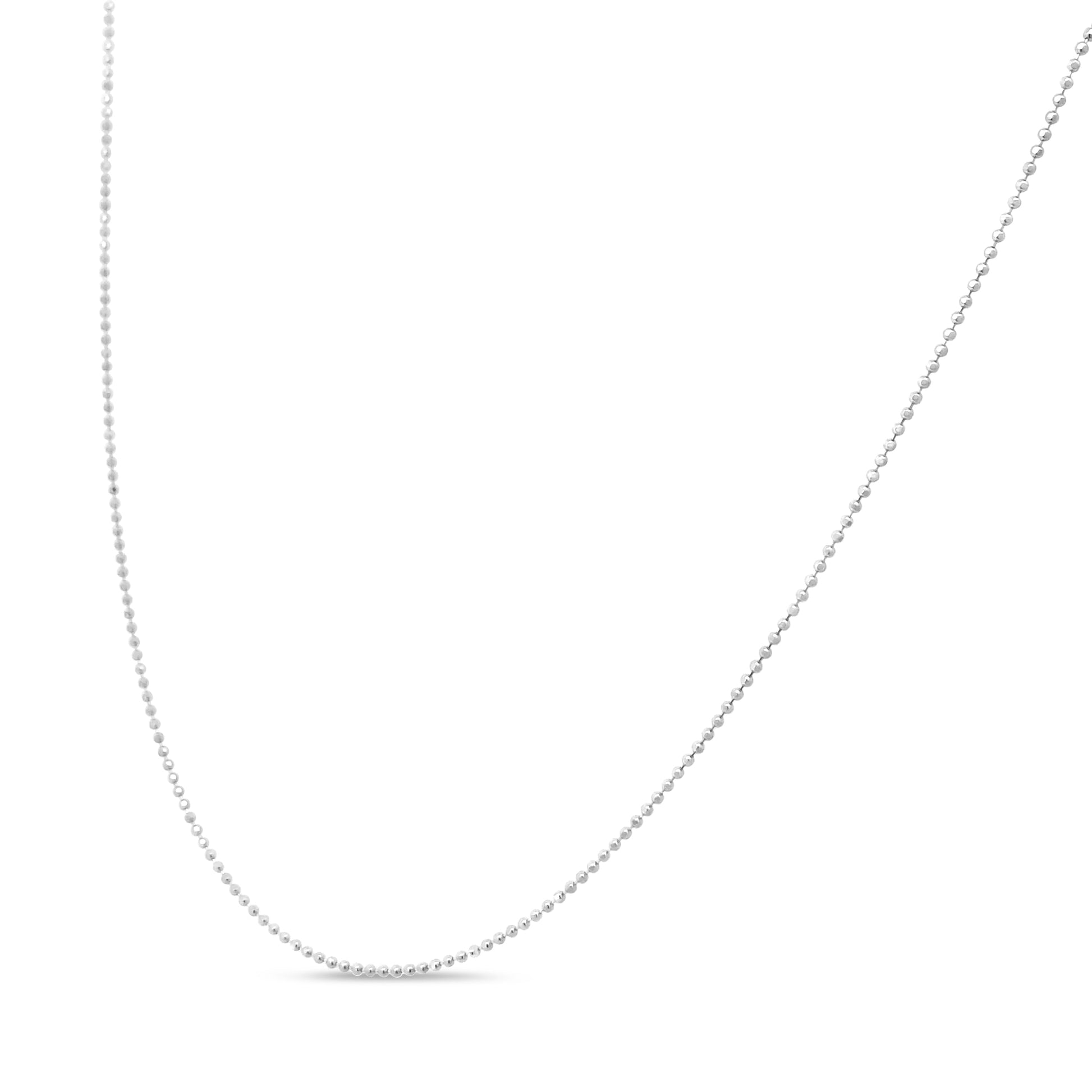 .925 Sterling Silver 0.7mm Slim and Dainty Unisex 18" Inch Ball Bead Chain Necklace Bids.com