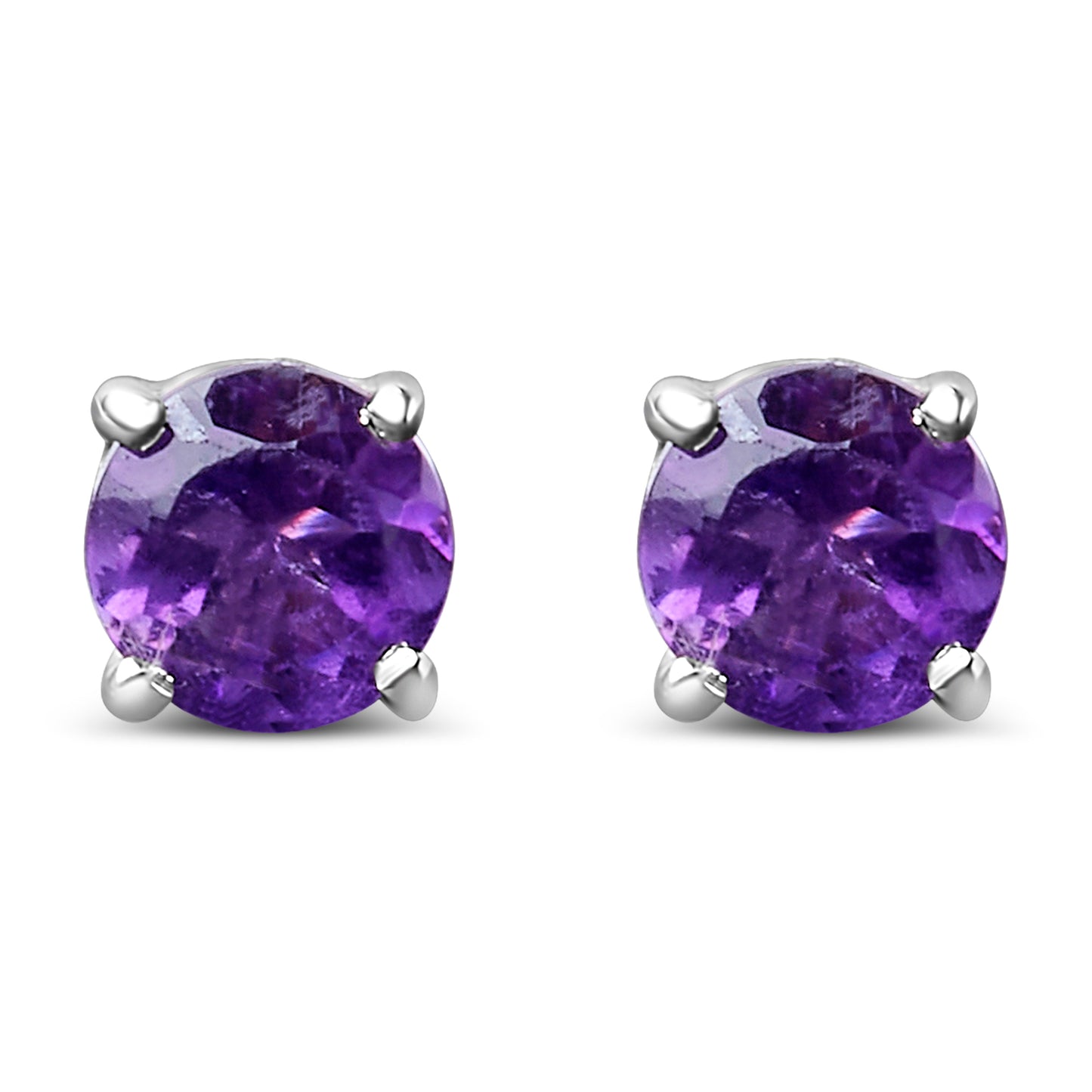 .925 Sterling Silver 3.5 MM Created Round Red Garnet Solitaire Stud Earrings Bids.com